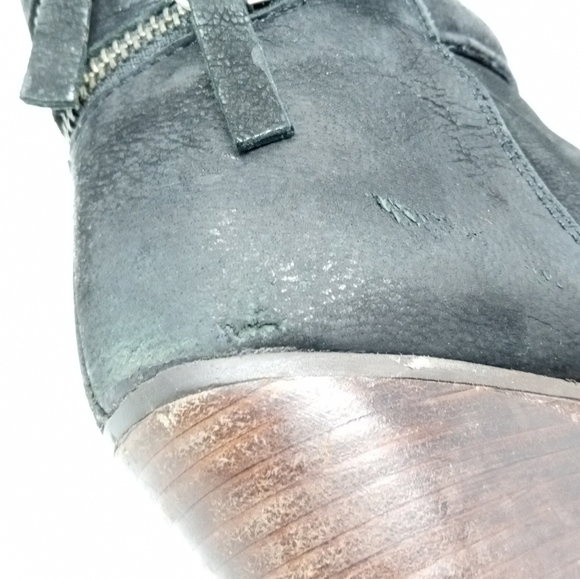 Diba Women's Size 6.5M Black Leather Double Zip Ankle Booties - Picture 14 of 15